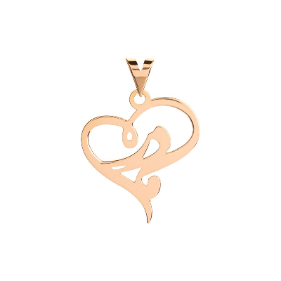 آویز طلا زنانه طرح مادر داخل قلب قو طلایی