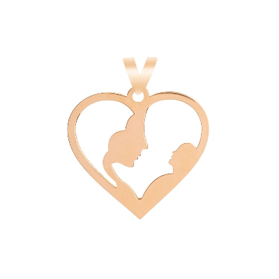 آویز طلا زنانه طرح طرح مادر و نوزاد در قلب قو طلایی