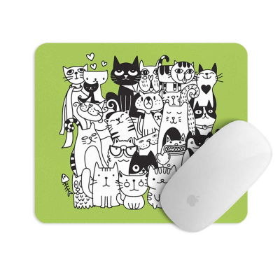 ماوس پد مستر پیکد طرح گربه سبز کد PCD-MP1003