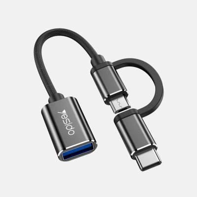 مبدل OTG تایپ سی و میکرو USB به USB 3.0 یسیدو مدل GS02