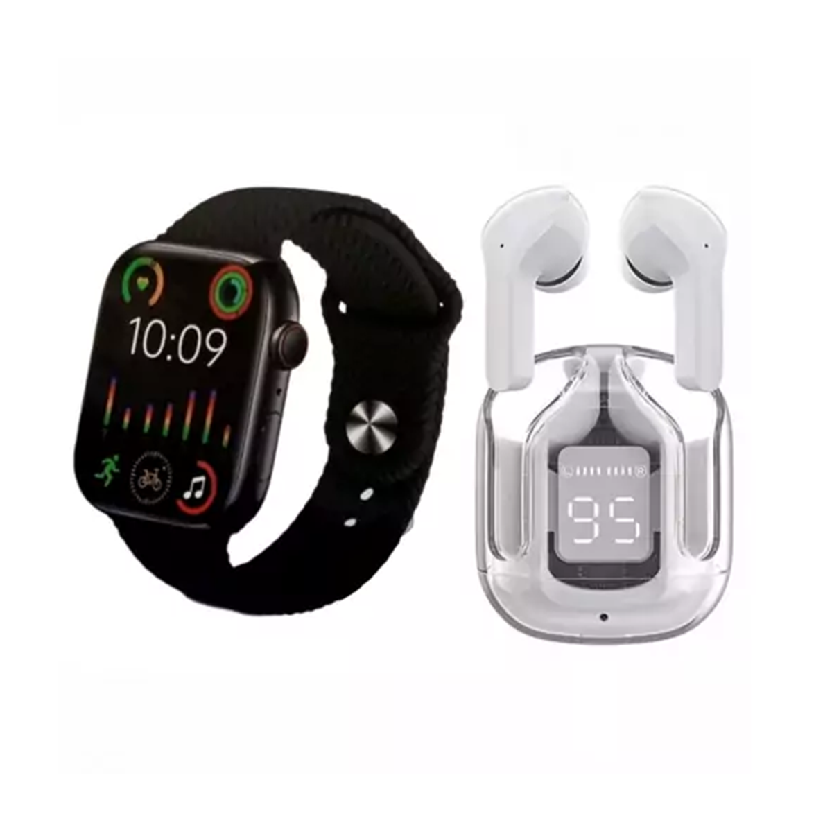 ساعت هوشمند مدل ws-77 max به همراه هندزفری بلوتوثی ساعت هوشمند مدل ws-77 max همراه ایرپاد-small-image