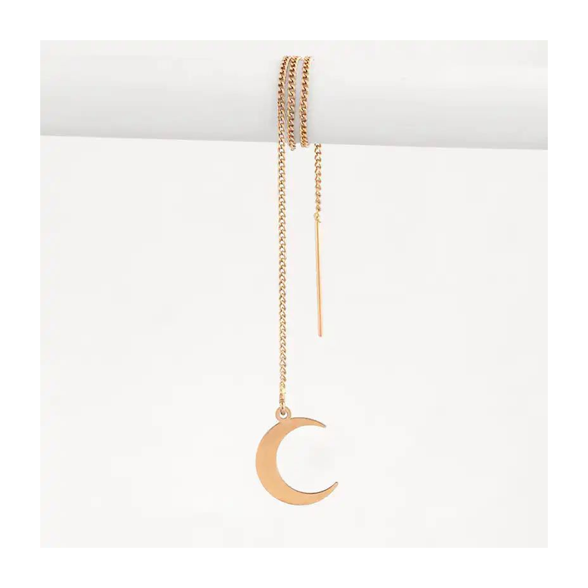 گوشواره طلا زنانه طرح ماه قو طلایی کد E002492