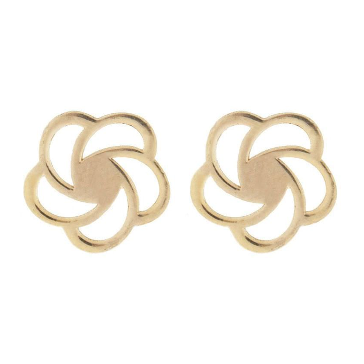 گوشواره طلا زنانه طرح گل دورانی قو طلایی کد E039209