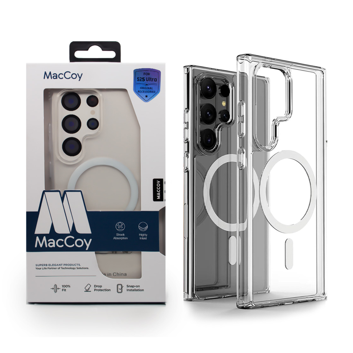 قاب گوشی سامسونگ S25 Ultra مک کوی مدل یونیک ژله ای مگ سیف دار-small-image