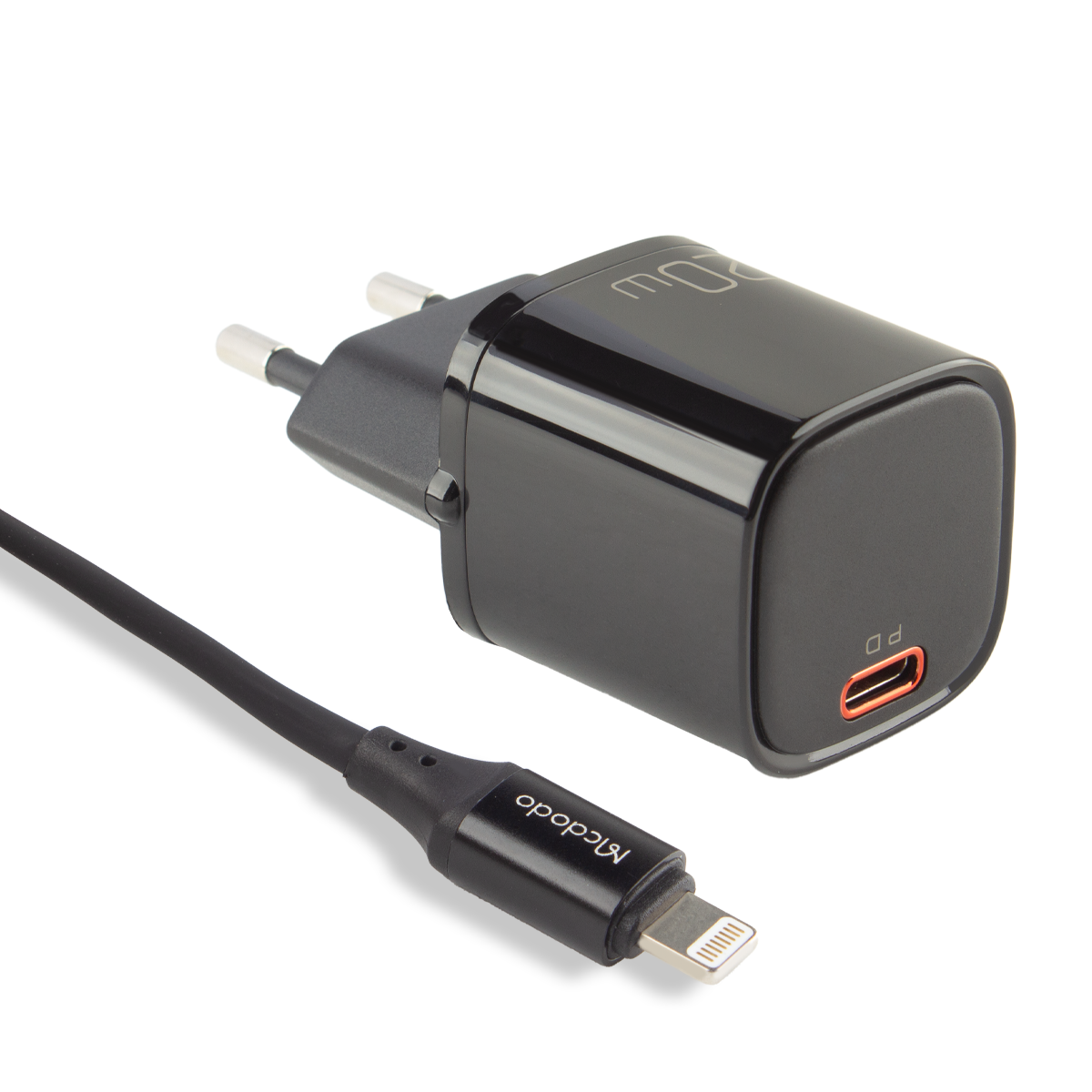 شارژر دیواری مک دودو 20 وات مدل CH-404 به همراه کابل لایتنینگ به تایپ سی