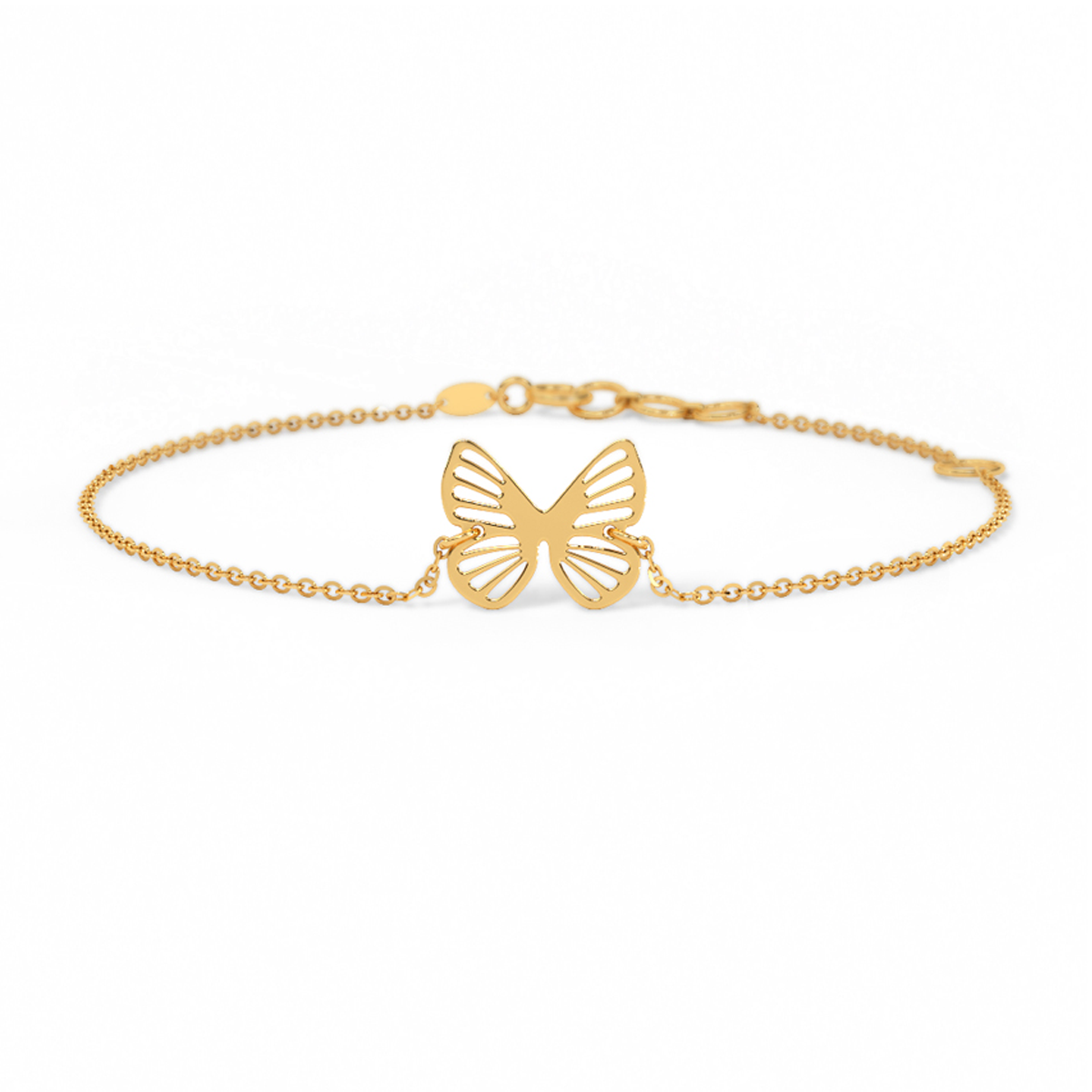 دستبند طلا زنانه طرح پروانه مینیمال قو طلایی کد B017922