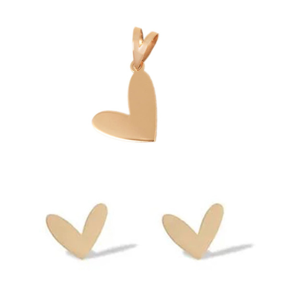 نیم ست طلا 18 عیار زنانه طرح قلب مینیمال قو طلایی کد LS035434 نیم ست طلا 18 عیار زنانه طرح قلب مینیمال قو طلایی کد LS035434