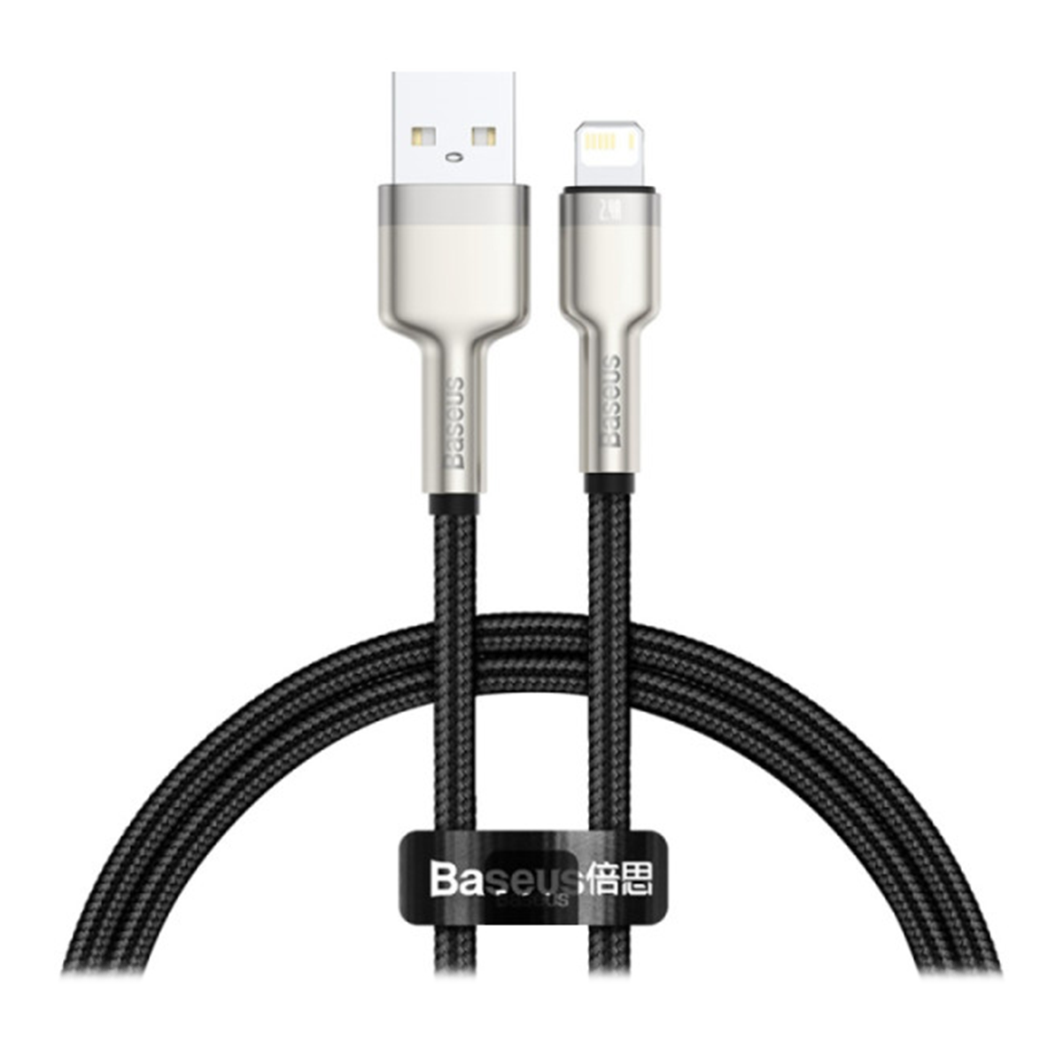 کابل لایتنینگ باسئوس سری Cafule مدل Metal Data Cable USB to IP ظرفیت 2.4 آمپر طول 25 سانتی متر