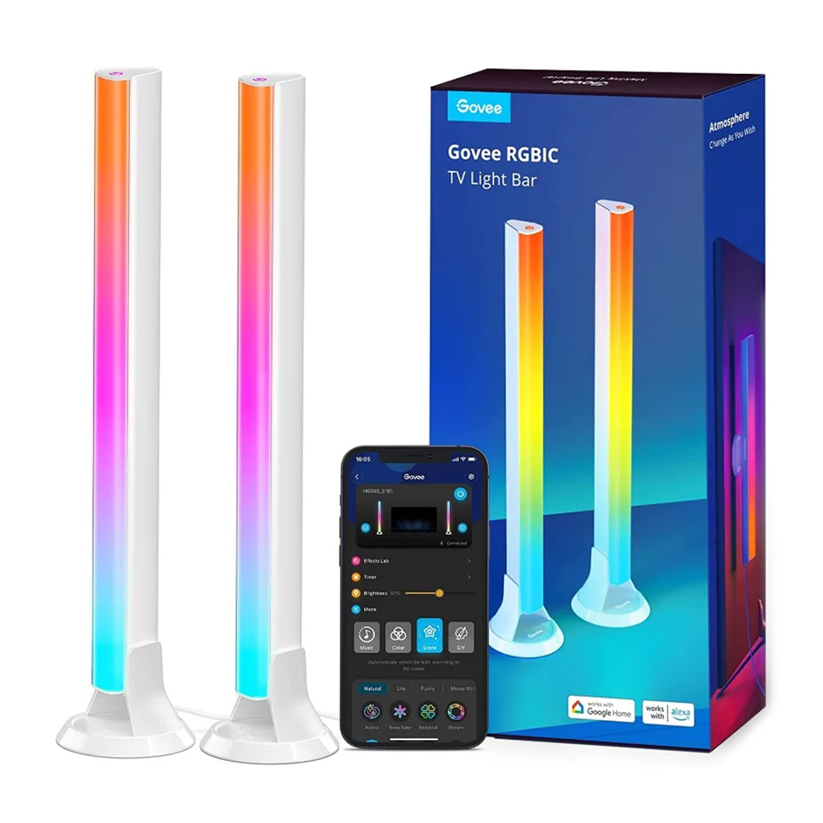 چراغ رومیزی هوشمند تلویزیون 45 - 70 اینچ گووی مدل RGBIC TV Light Bars H6046 چراغ رومیزی هوشمند تلویزیون 45 - 70 اینچ گووی مدل RGBIC TV Light Bars H6046