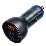 شارژر فندکی باسئوس مدل Baseus Particular Digital Display QC+PPS TZCCKX به همراه کابل دو سر تایپ سی-small-image