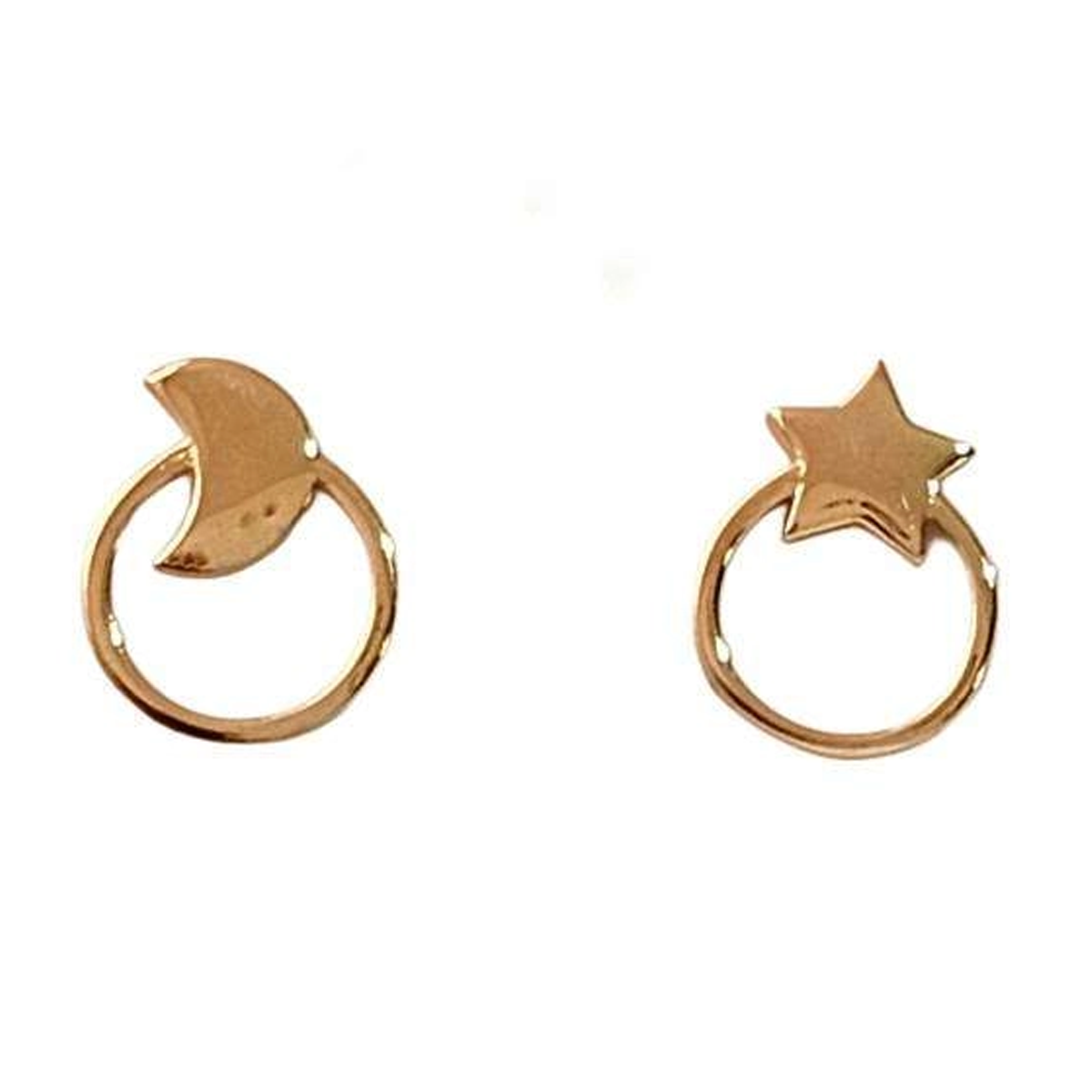 گوشواره طلا زنانه اپال گلد مدل ماه و ستاره کد sh0207