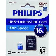  کارت حافظه microSDHC فیلیپس مدل Ultra Speed کلاس 10 استاندارد UHS-I U1 سرعت 80MBps ظرفیت 16 گیگابایت به همراه آداپتور-small-image
