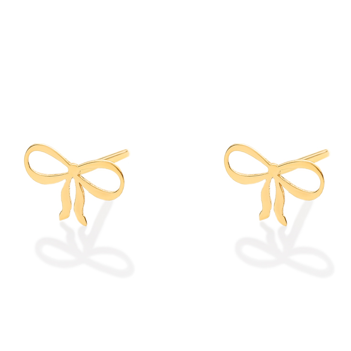 گوشواره طلا زنانه طرح پاپیون ساده قو طلایی کد E006869-small-image